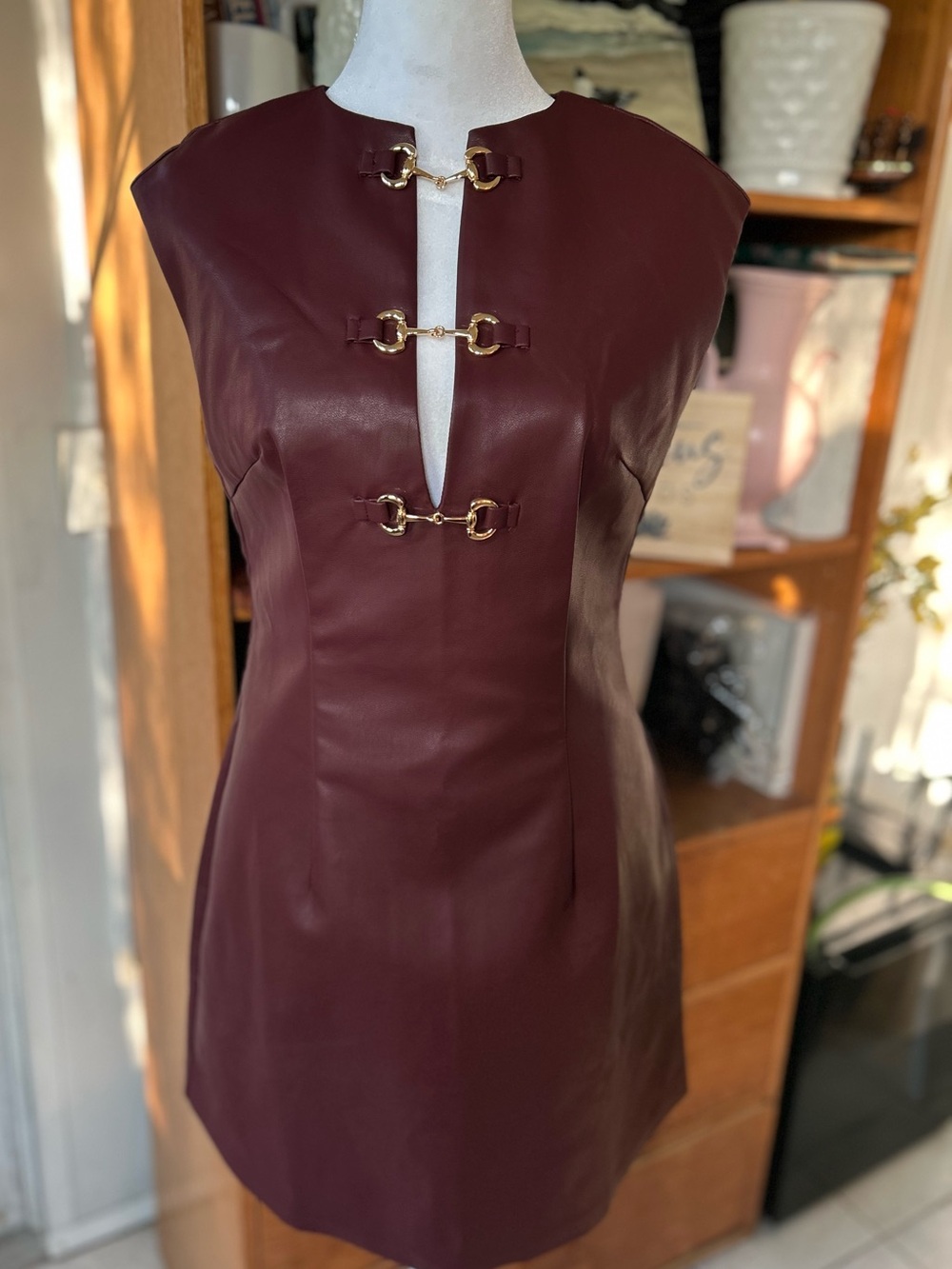 COMMENSE NWT Faux Leather Mini Dress – Size Small